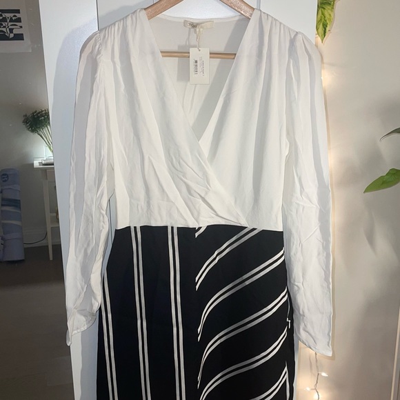 MAJE NEW womens black rolim linen-blend mini dress in size 2 - Picture 3 of 4